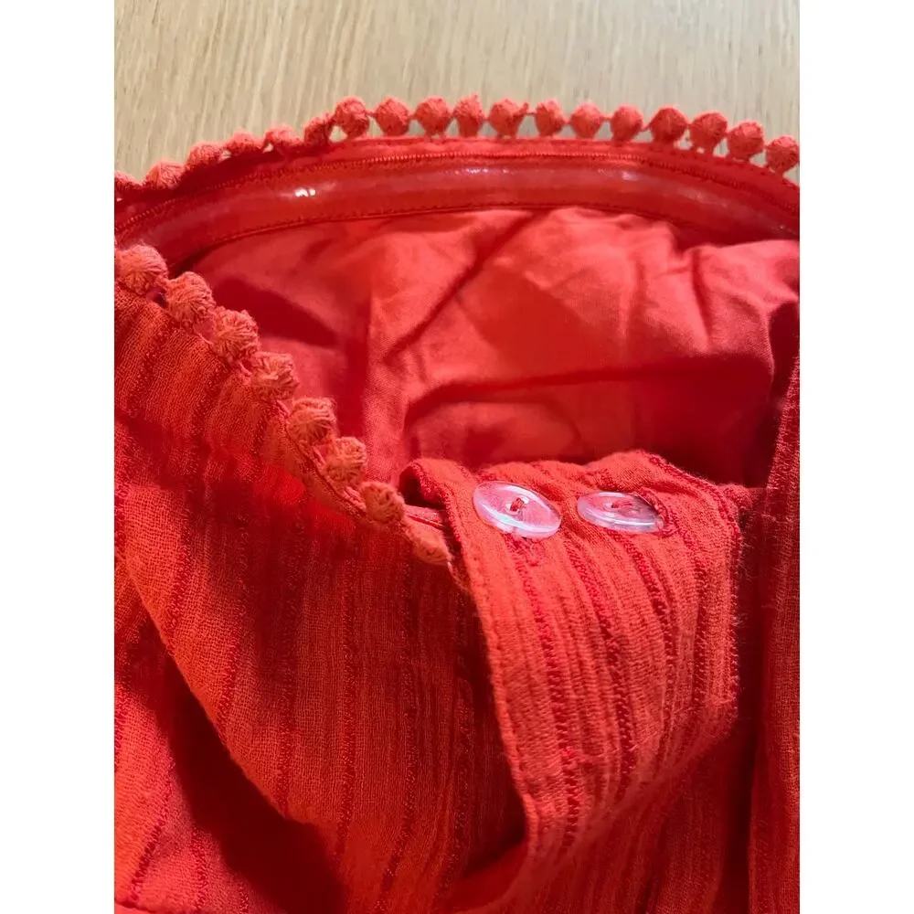 Maeve Anthropologie | Size 10 Proust Wide-Leg Twist Top Halter Jumpsuit Orange